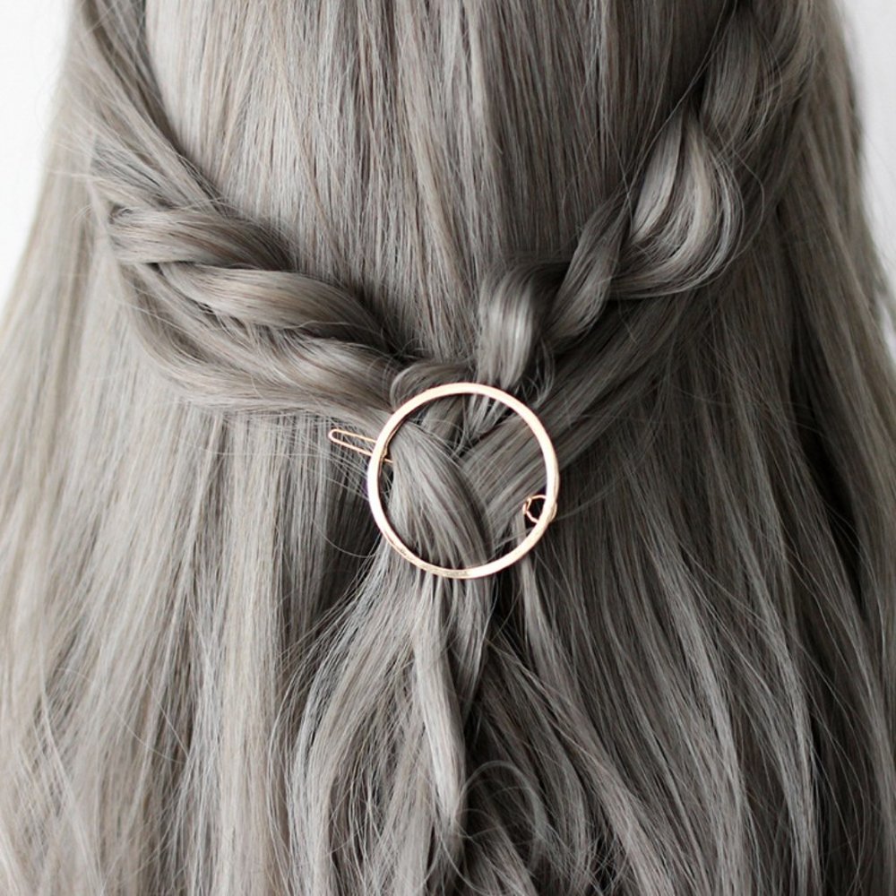 CIrcle Round Metal Hair Clip Set - Picture 6 of 7